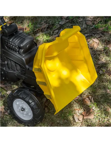 HOMCOM Kids Ride on Tractor No Power Pedal Go Kart with Manual Control Bucket for 3-6 Years Old