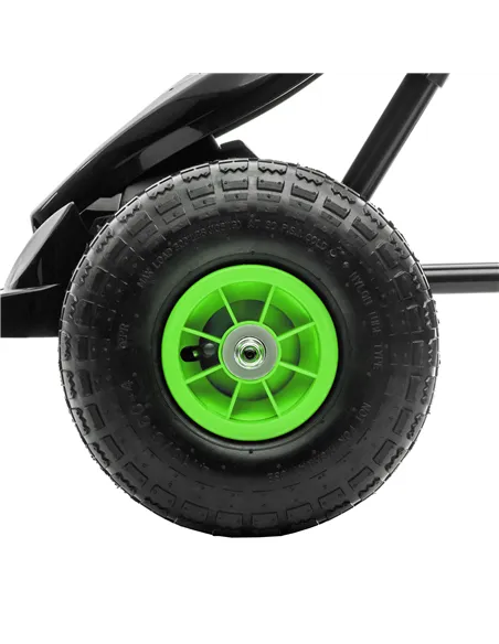 HOMCOM Kids Pedal Go Kart, with Adjustable Seat, Inflatable Tyres - Green