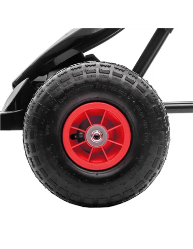 HOMCOM Kids Pedal Go Kart, with Adjustable Seat, Inflatable Tyres - Red