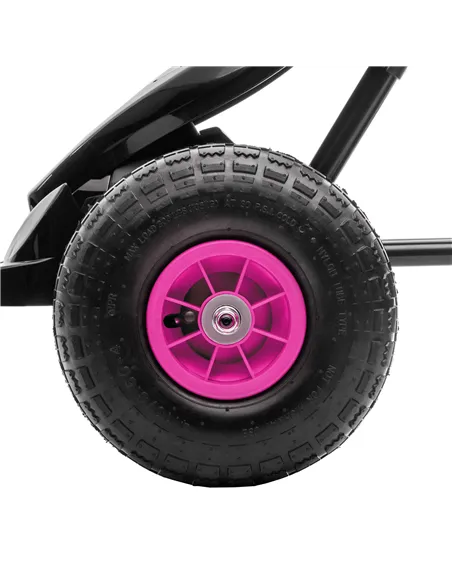 HOMCOM Kids Pedal Go Kart, with Adjustable Seat, Inflatable Tyres - Pink