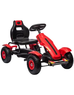 HOMCOM Children Pedal Go Kart, Kids Ride On Racer with Adjustable Seat, Inflatable Rubber Tyres, Handbrake, for Ages 5-12 Years 