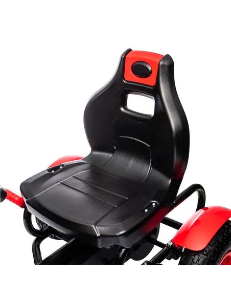 HOMCOM Children Pedal Go Kart, Kids Ride On Racer with Adjustable Seat, Inflatable Rubber Tyres, Handbrake, for Ages 5-12 Years 
