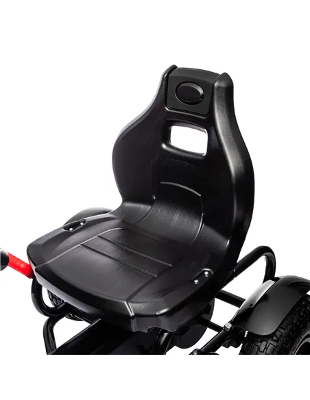 HOMCOM Metal Kids Pedal Go Kart with Adjustable Seat Inflatable Tyres Black