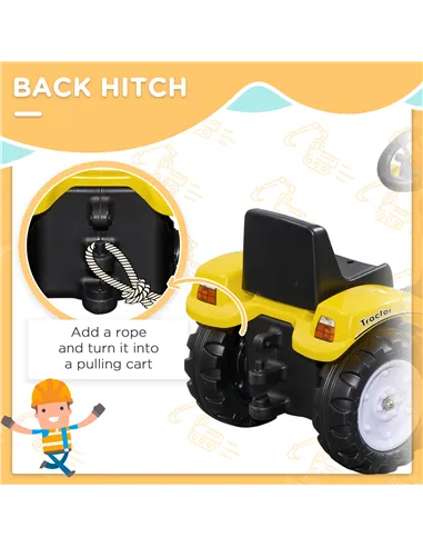 HOMCOM Pedal Go Kart Ride On Excavator W/ Front Loader Digger Four Wheels Child Toy, for 3 Years Old