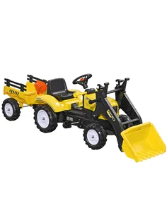HOMCOM Kids Pedal Go Kart Excavator-Yellow