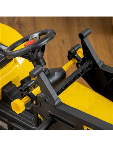 HOMCOM Kids Pedal Go Kart Excavator-Yellow