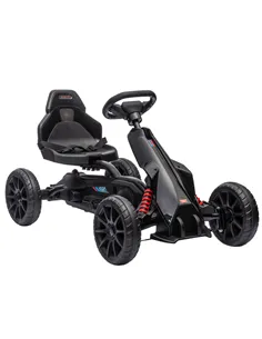 HOMCOM Kids Pedal Go Kart, with Adjustable Seat, EVA Wheels, Seat, Handbrake - Black