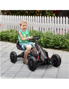 HOMCOM Kids Pedal Go Kart, with Adjustable Seat, EVA Wheels, Seat, Handbrake - Black 2