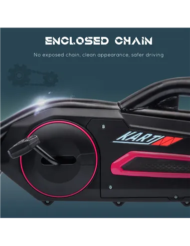 HOMCOM Kids Pedal Go Kart, with Adjustable Seat, EVA Wheels, Seat, Handbrake - Pink