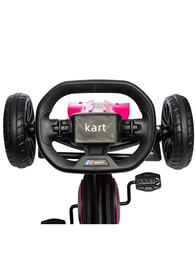HOMCOM Kids Pedal Go Kart, with Adjustable Seat, EVA Wheels, Seat, Handbrake - Pink