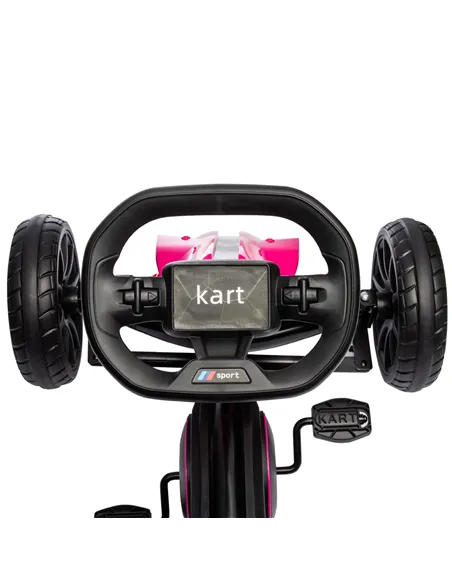 HOMCOM Kids Pedal Go Kart, with Adjustable Seat, EVA Wheels, Seat, Handbrake - Pink