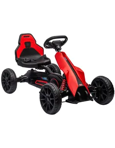HOMCOM Kids Pedal Go Kart, with Adjustable Seat, EVA Wheels, Seat, Handbrake - Red