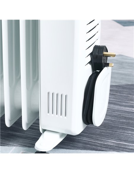 HOMCOM 2000W Digital Oil Filled Radiator, 9 Fin, Portable Electric Heater with LED Display, Timer, 3 Heat Settings, Safety Cut-O