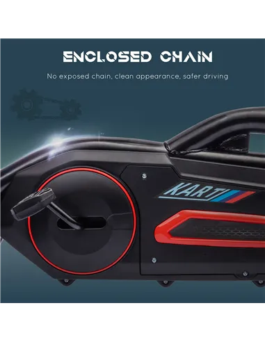 HOMCOM Kids Pedal Go Kart, with Adjustable Seat, EVA Wheels, Seat, Handbrake - Red