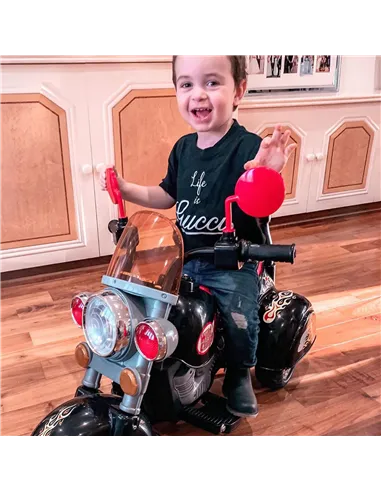 HOMCOM Kids Ride On Toy Car Motorbike Electric Scooter 6V Battery Operated Toy Trike-Black