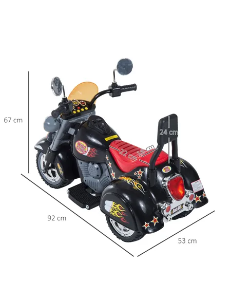 HOMCOM Kids Ride On Toy Car Motorbike Electric Scooter 6V Battery Operated Toy Trike-Black