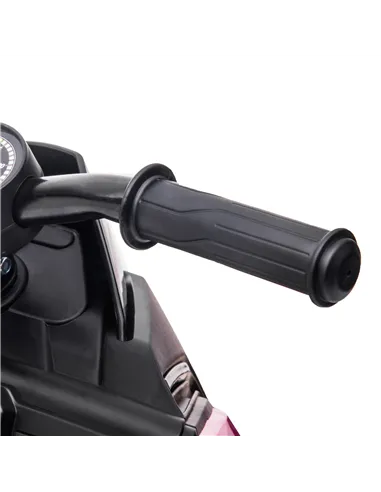 HOMCOM 6V Kids Electric Motorbike Ride On Toy w/ Music Headlights Safety Training Wheels for Girls Boy 2-4 Years Pink