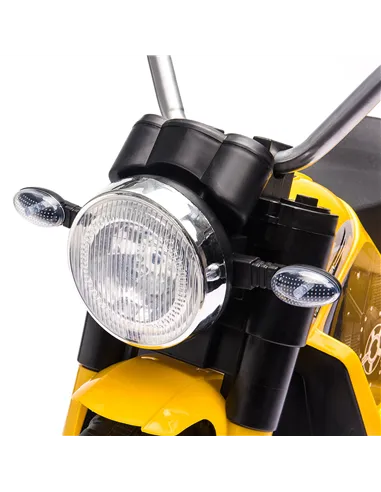 HOMCOM 6V Kids Electric Motorbike 3 Wheels Ride On Toy with Horn Headlights Realistic Sounds for Girl Boy 18 - 36 Months Yellow