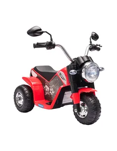 HOMCOM 6V Kids Electric Motorbike 3 Wheels Ride On Toy with Horn Headlights Realistic Sounds for Girl Boy 18 - 36 Months Red