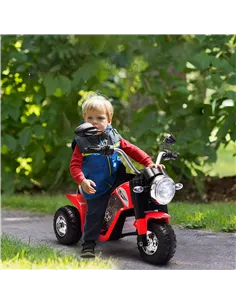 HOMCOM 6V Kids Electric Motorbike 3 Wheels Ride On Toy with Horn Headlights Realistic Sounds for Girl Boy 18 - 36 Months Red 2