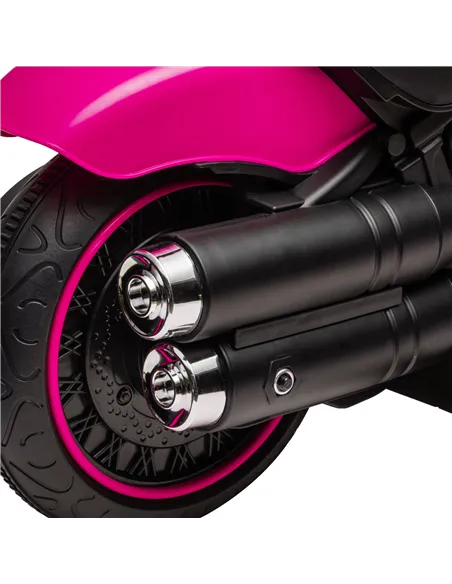 HOMCOM 6v Electric Motorbike with Training Wheels, One-Button Start - Pink
