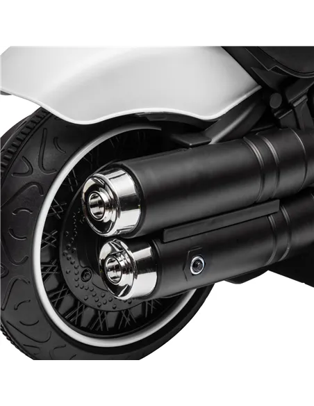 HOMCOM 6v Electric Motorbike with Training Wheels, One-Button Start - White