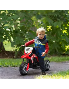 HOMCOM 6V Kids Motorbike, Three-Wheel Kids Electric Bike with Horn, Startup Sound for Ages 18-36 Months - Red 2