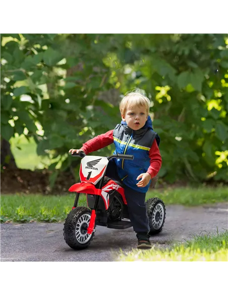 HOMCOM 6V Kids Motorbike, Three-Wheel Kids Electric Bike with Horn, Startup Sound for Ages 18-36 Months - Red