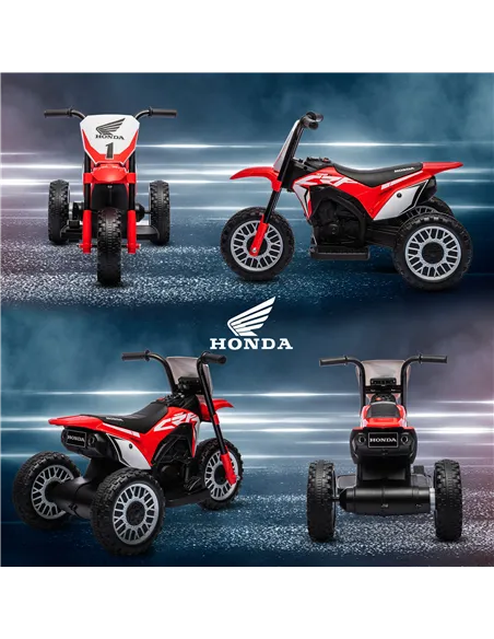 HOMCOM 6V Kids Motorbike, Three-Wheel Kids Electric Bike with Horn, Startup Sound for Ages 18-36 Months - Red