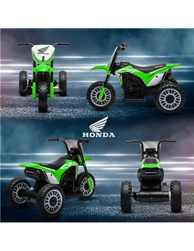 HOMCOM 6V Kids Motorbike, Three-Wheel Kids Electric Bike with Horn, Startup Sound for Ages 18-36 Months - Green