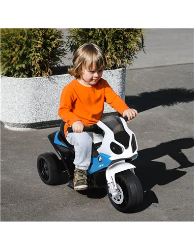 HOMCOM Electric Motorbike for Kids Ride on BMW Motorbike W/Headlights and Music, 6V, Blue