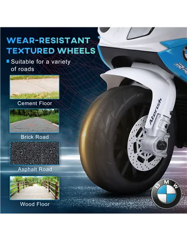 HOMCOM Electric Motorbike for Kids Ride on BMW Motorbike W/Headlights and Music, 6V, Blue