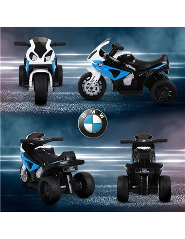 HOMCOM Electric Motorbike for Kids Ride on BMW Motorbike W/Headlights and Music, 6V, Blue