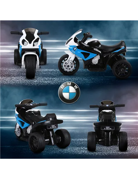 HOMCOM Electric Motorbike for Kids Ride on BMW Motorbike W/Headlights and Music, 6V, Blue