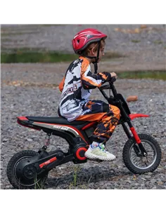 HOMCOM 24V Electric Motorbike with Twist Grip Throttle, Music, Horn, 12" Pneumatic Tyres, 16km/h Max Speed - Red 2