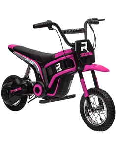 HOMCOM 24V Electric Motorbike with Twist Grip Throttle, Music, Horn, 12" Pneumatic Tyres, 16km/h Max Speed - Pink