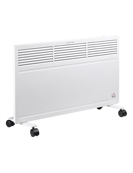 HOMCOM POWER Convector Radiator Freestanding or Wall-mounted Heating with 2 Heat Settings Safety Cut-Off, White