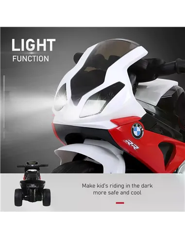 HOMCOM Electric Motorbike for Kids Ride on BMW Motorbike W/Headlights and Music, 6 V-Red