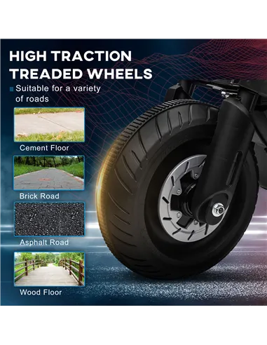 HOMCOM Kids Electric Motorbike with Siren, Horn, Headlights, Music, Training Wheels, for Ages 3-5 Years - Black