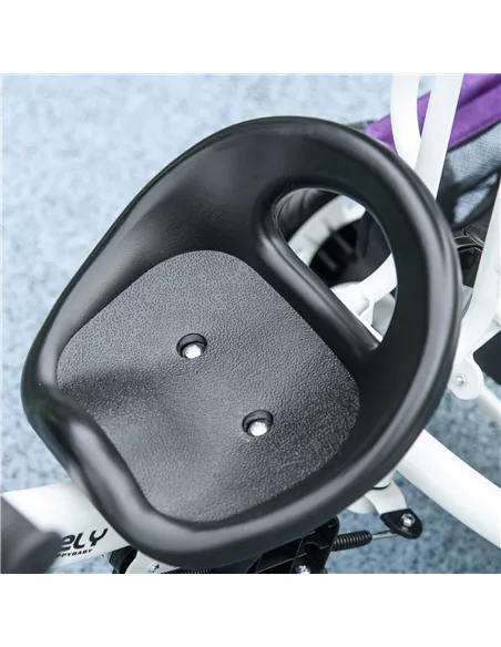 HOMCOM 6 in 1 Kids Trike Push Bike w/ Push Handle, Canopy, 5-point Safety Belt, Storage, Footrest, Brake, for 1-5 Years, Purple
