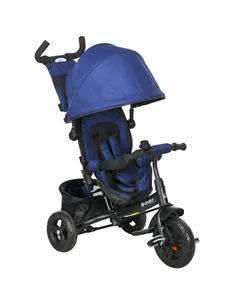 HOMCOM 6 in 1 Kids Trike Push Bike with Push Handle, Canopy, 5-point Safety Belt, Storage, Footrest, Brake, for 1-5 Years, Dark 