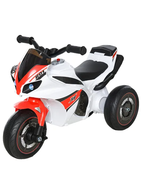 HOMCOM Kids Ride-On Police Bike 3-Wheel Vehicle w/ Music Lights Safe Seat Handlebars Toddler NO POWER Child Learning Fun Develop