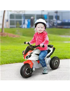 HOMCOM Kids Ride-On Police Bike 3-Wheel Vehicle w/ Music Lights Safe Seat Handlebars Toddler NO POWER Child Learning Fun Develop 2