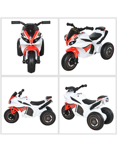 HOMCOM Kids Ride-On Police Bike 3-Wheel Vehicle w/ Music Lights Safe Seat Handlebars Toddler NO POWER Child Learning Fun Develop