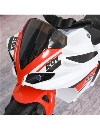 HOMCOM Kids Ride-On Police Bike 3-Wheel Vehicle w/ Music Lights Safe Seat Handlebars Toddler NO POWER Child Learning Fun Develop