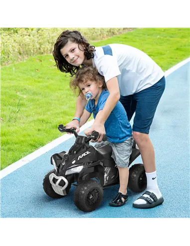 HOMCOM No Power Kids Ride on Toy Foot-to-Floor Sliding Quad for 18-36 Months, Black