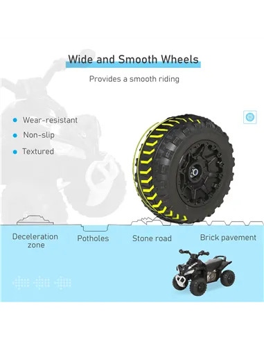 HOMCOM No Power Kids Ride on Toy Foot-to-Floor Sliding Quad for 18-36 Months, Black