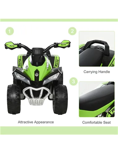 HOMCOM Toddler Kids Ride On Car Walker Foot To Floor Green/Black