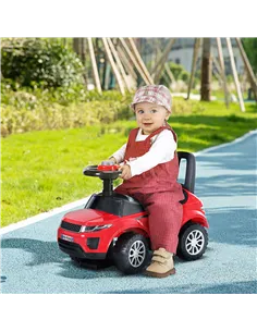 HOMCOM 3-in-1 Ride On Car Foot To Floor Slider Toddler w/ Horn Steering Wheel NO POWER Manual Under Seat Storage Safe Design for 2