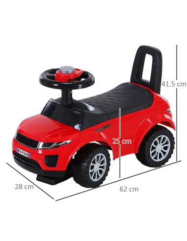HOMCOM 3-in-1 Ride On Car Foot To Floor Slider Toddler w/ Horn Steering Wheel NO POWER Manual Under Seat Storage Safe Design for